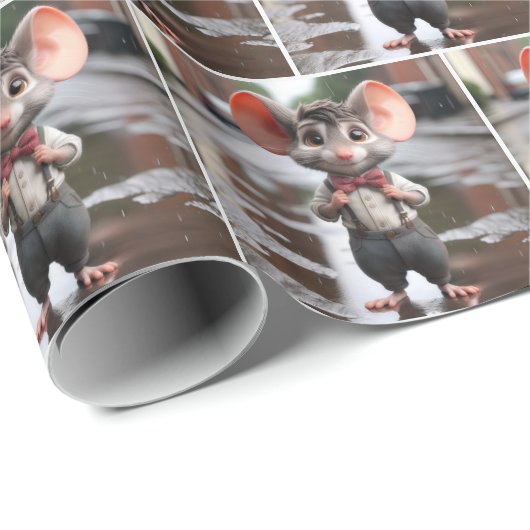 Stilvolle Boy Mouse In a Alley Geschenkpapier (Rolleneckpunkt)