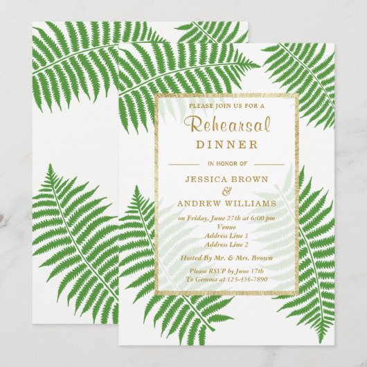 Stilvolle Bracken Hochzeit Einladung (Vorne/Hinten)