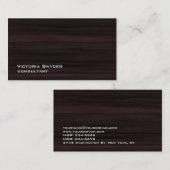 Stilvolle braune Holztextur Beruflich Visitenkarte (Vorne/Hinten)