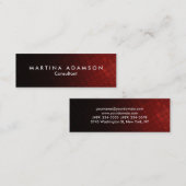 Stilvolle braune Rot Design Künstlerische Slim Mini Visitenkarte (Vorne/Hinten)