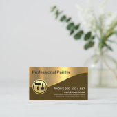 Stilvolle braune Schicht Gold Wave Painter Visitenkarte (Stehend Vorderseite)
