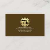 Stilvolle braune Schicht Gold Wave Painter Visitenkarte (Rückseite)