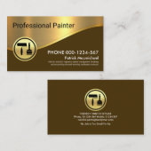 Stilvolle braune Schicht Gold Wave Painter Visitenkarte (Vorne/Hinten)