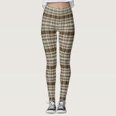 Stilvolle braune Tan Kariert Streifen Flannel Gemu Leggings (Vorderseite)