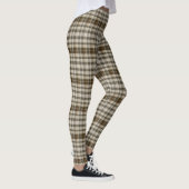 Stilvolle braune Tan Kariert Streifen Flannel Gemu Leggings (Rechts)
