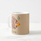 Stilvolle braune tropische Fische Kaffeetasse (Vorderseite Links)