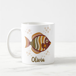 Stilvolle braune tropische Fische Kaffeetasse