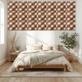 Stilvolle, braune und weiße, karierte Holzkörbe Fliese