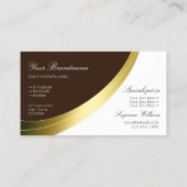 Stilvolle braune und weiße Nobelgoldtöne mit Logo Visitenkarte (Rückseite)