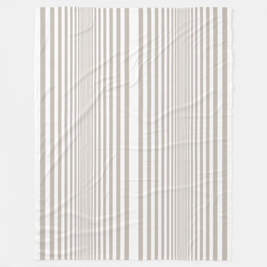 Stilvolle braune und weiße Streifen-Design Fleecedecke (Vorderseite)