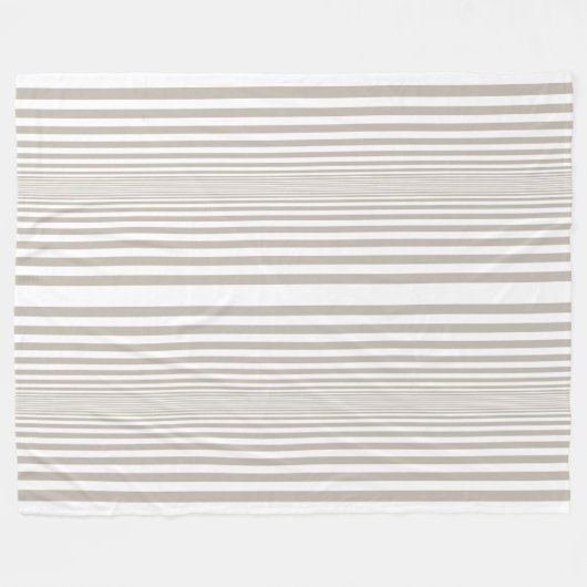 Stilvolle braune und weiße Streifen-Design Fleecedecke (Vorderseite (Horizontal))