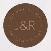 Stilvolle braune Vorlage wasserdicht Etiketten (Design 2)