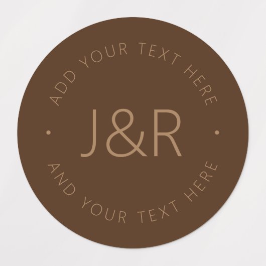 Stilvolle braune Vorlage wasserdicht Etiketten (Design 1)
