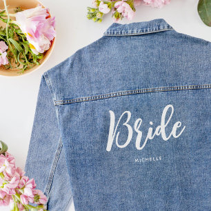 Stilvolle Braut Hochzeit Personalisiert Jeansjacke