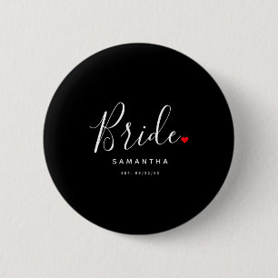 Stilvolle Braut Hochzeit T-Shirt Button
