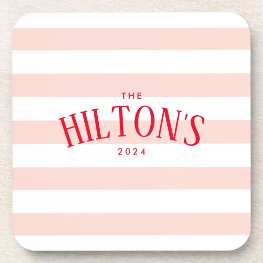 Stilvolle Brautparty-Geschenke aus Rot und Rot Str Getränkeuntersetzer (Vorderseite)