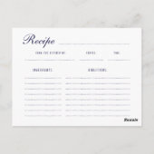 Stilvolle Brautparty Rezept Postkarten (Rückseite)