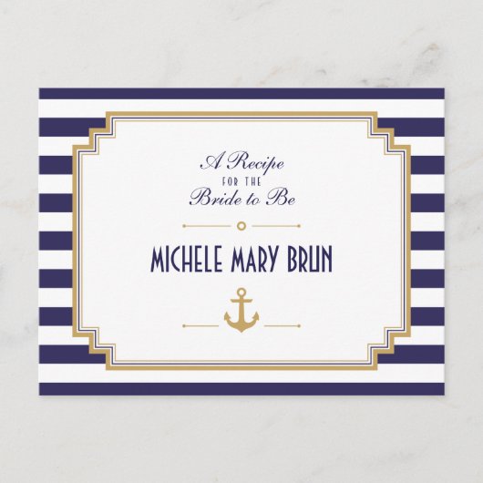 Stilvolle Brautparty Rezept Postkarten (Vorderseite)