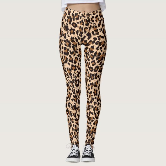 Stilvolle Brawn Animal Print Yoga Leggings (Vorderseite)