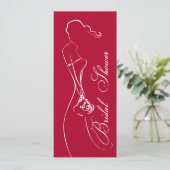Stilvolle Bride Deep Red Bridal Dusche Einladung (Stehend Vorderseite)