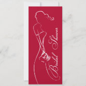 Stilvolle Bride Deep Red Bridal Dusche Einladung (Vorderseite)