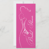 Stilvolle Bride Fuschia Bridal Einladung (Vorderseite)