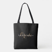 Stilvolle Bride & Name Text - All-Over-Print Tote- Tasche (Rückseite)