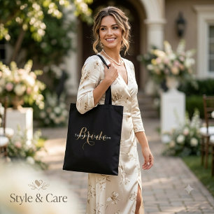 Stilvolle Bride & Name Text - All-Over-Print Tote- Tasche