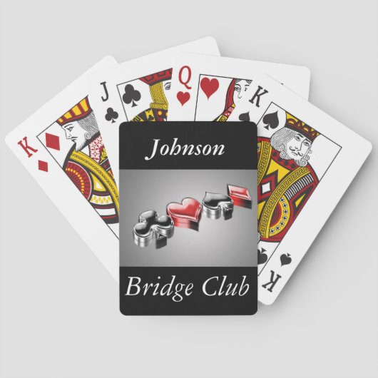 Stilvolle Bridge Poker Canasta Anzugs Moderne Cust Spielkarten (Rückseite)