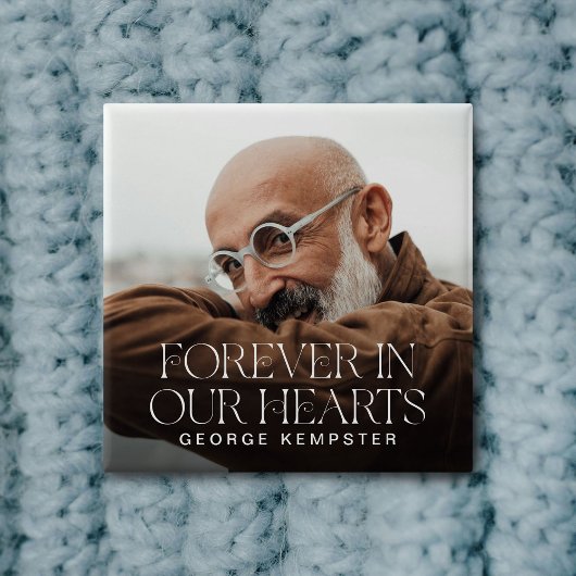 Stilvolle Briefe für immer in unserem Herz Button