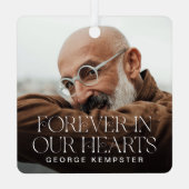 Stilvolle Briefe für immer in unserem Herz Ornament Aus Metall (Rückseite)