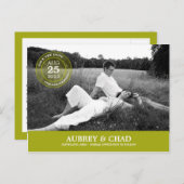 Stilvolle Briefmarke Save the Date Postkarte (Limo (Vorne/Hinten)