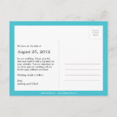 Stilvolle Briefmarke Save the Date Postkarte (Türk (Rückseite)