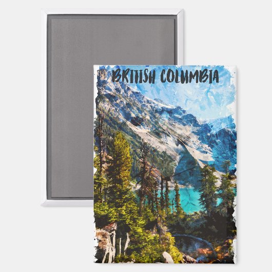 Stilvolle British Columbia Canada Mountain View Magnet (Vorderseite/Rückseite)