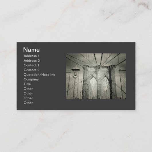 Stilvolle Brooklyn-Brücke Visitenkarte (Vorderseite)