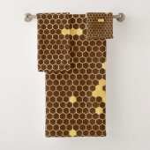 Stilvolle Brown Gold Honeycomb Badhandtuch Set (Insitu)