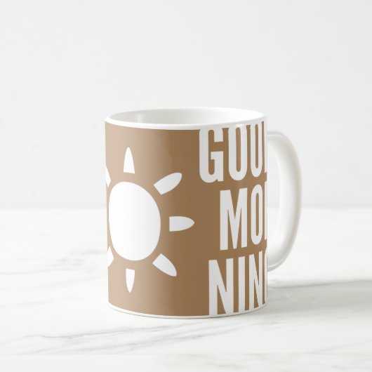 Stilvolle Brown Good Morning Sun Tee Tasse (VorderseiteRechts)
