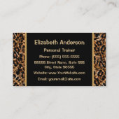 Stilvolle Brown Leopard Print Personal Trainer Visitenkarte (Rückseite)