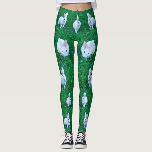 Stilvolle Bunny Rabbit Tiergras Leggings (Vorderseite)