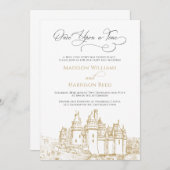 Stilvolle Burg Einmal auf einer Messe Märchen Hoch Einladung (Vorne/Hinten)