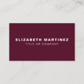 Stilvolle Burgund Wein Maroon Moderne Front und Ba Visitenkarte (Vorderseite)