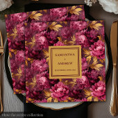 Stilvolle Burgundy Blush Gold Wedding Paper Napkin Serviette