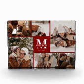 Stilvolle Burgundy Familienfotografie Collage Keep Fotoblock (Vorderseite)