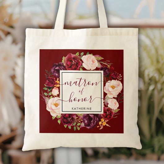 Stilvolle Burgundy Matron of Honour Wedding Tote B Tragetasche