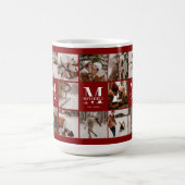 Stilvolle Burgundy Multi Foto Collage Keepake Kaffeetasse (Mittel)