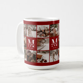 Stilvolle Burgundy Multi Foto Collage Keepake Kaffeetasse