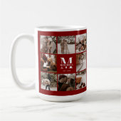 Stilvolle Burgundy Multi Foto Collage Keepake Kaffeetasse (Links)