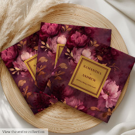 Stilvolle Burgundy Pink Blush Gold Wedding Napkins Serviette