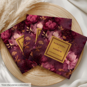 Stilvolle Burgundy Pink Blush Gold Wedding Napkins Serviette