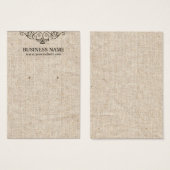 Stilvolle Burlap Texture Earring Display Cards (Vorne & Hinten)